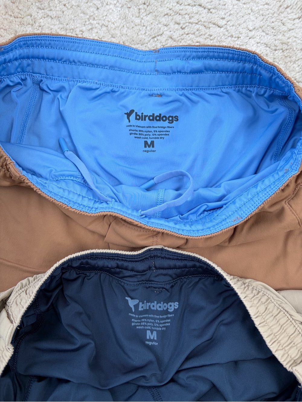 Birddogs Men's Size Medium Tan and Khaki Athletic Activewear Cargo Shorts Bundle - Picture 3 of 10